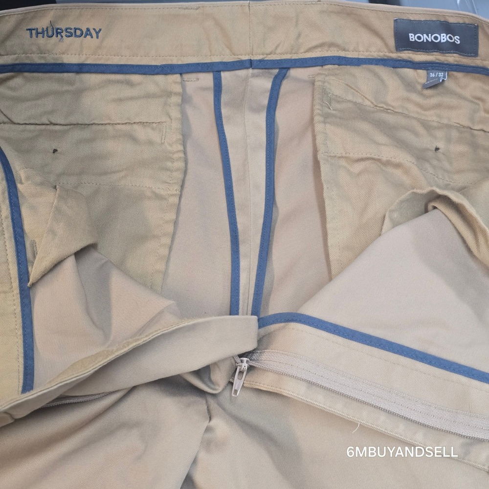 Bonobos Weekday Warrior Athletic Fit Chinos Tan Khaki Pants Mens 36x32 Thursday - Picture 10 of 16